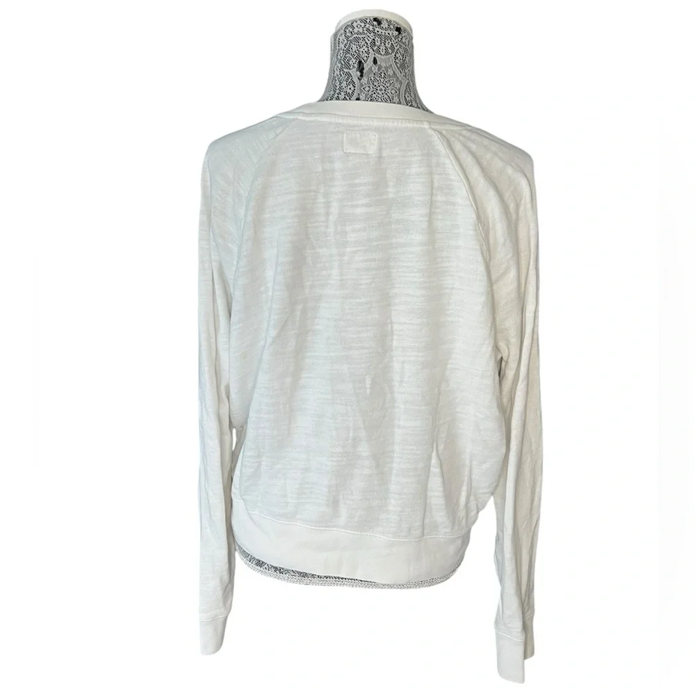 J.Crew Vintage Fleece White Cropped Sweatshirt Large